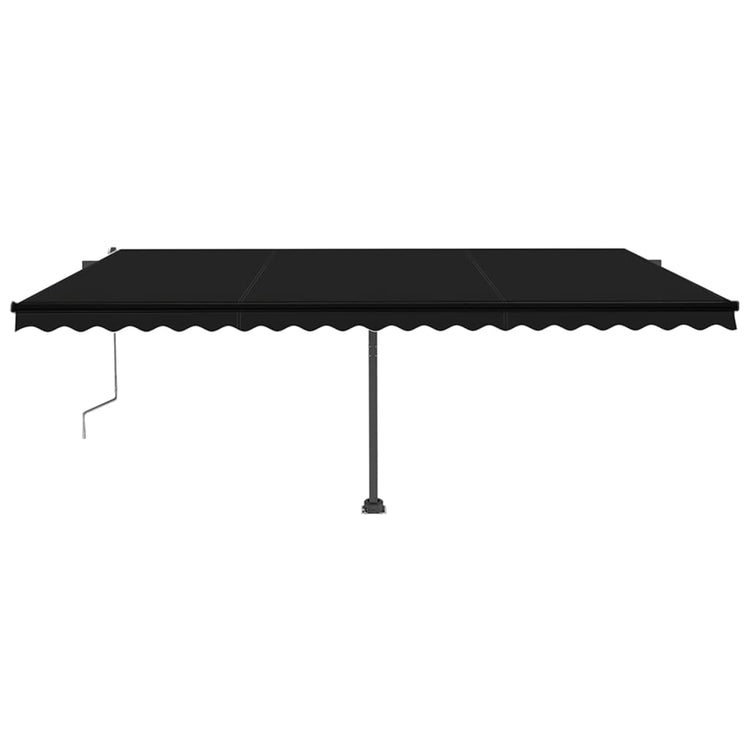 Vidaxl luifel automatique avec led et capteur de vent 500x350 cm anthracite