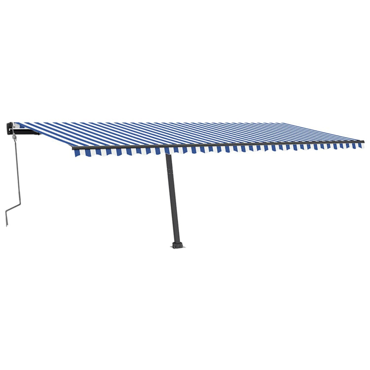 Vidaxl Luifel détaché étend manuellement 600x350 cm bleu et blanc
