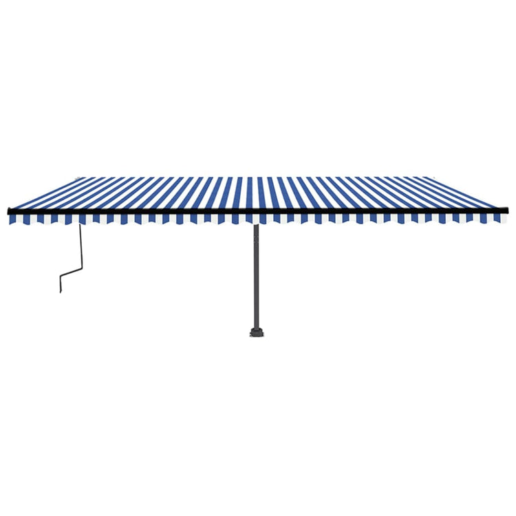 Vidaxl Luifel détaché étend manuellement 600x350 cm bleu et blanc