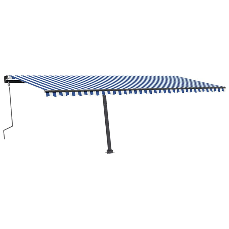 Vidaxl Luifel extensible manuellement avec LED 600x350 cm bleu et blanc