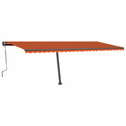 Vidaxl Luifel extensible manuellement avec LED 600x350 cm orange et marron - afbeelding 2