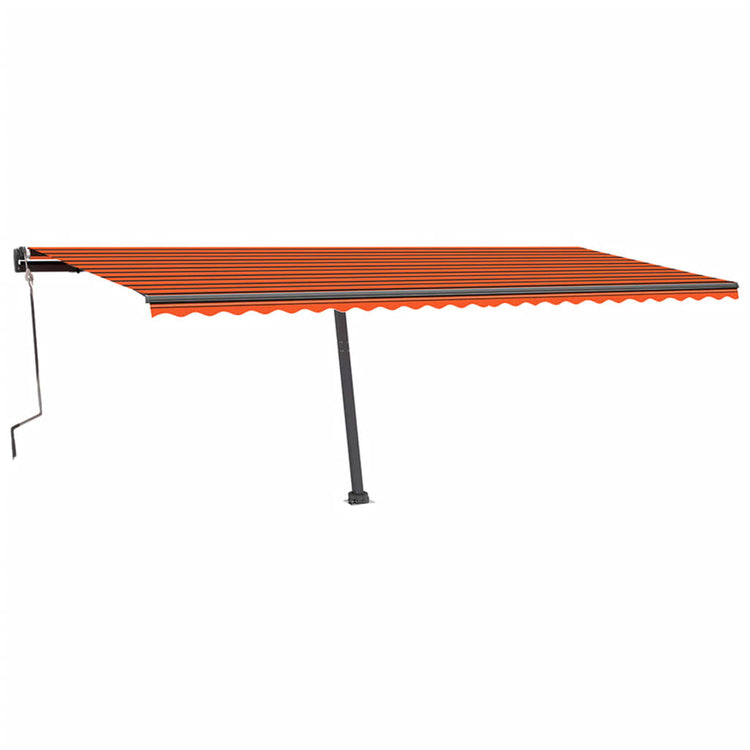 Vidaxl Luifel extensible manuellement avec LED 600x350 cm orange et marron