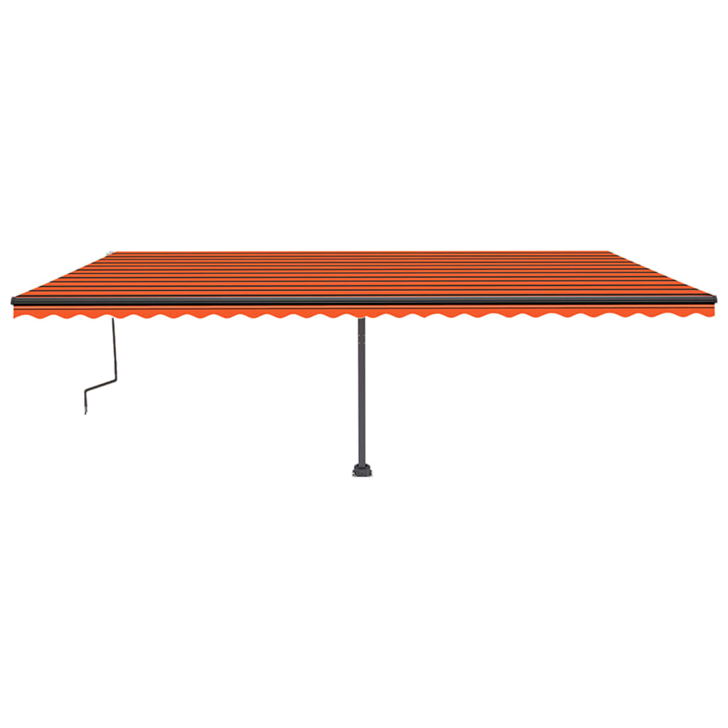 Vidaxl Luifel extensible manuellement avec LED 600x350 cm orange et marron