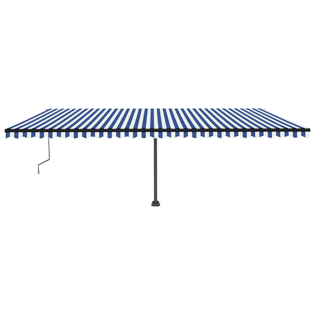 Vidaxl luifel automatique avec led et capteur de vent 600x350 cm blanc bleu