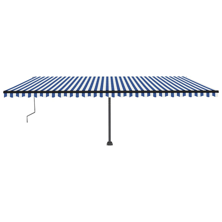 Vidaxl luifel automatique avec led et capteur de vent 600x350 cm blanc bleu