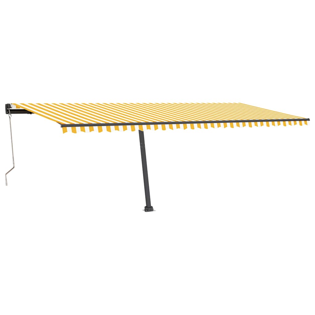 Vidaxl Luifel automatique avec led et capteur de vent 600x350 cm jaune et blanc