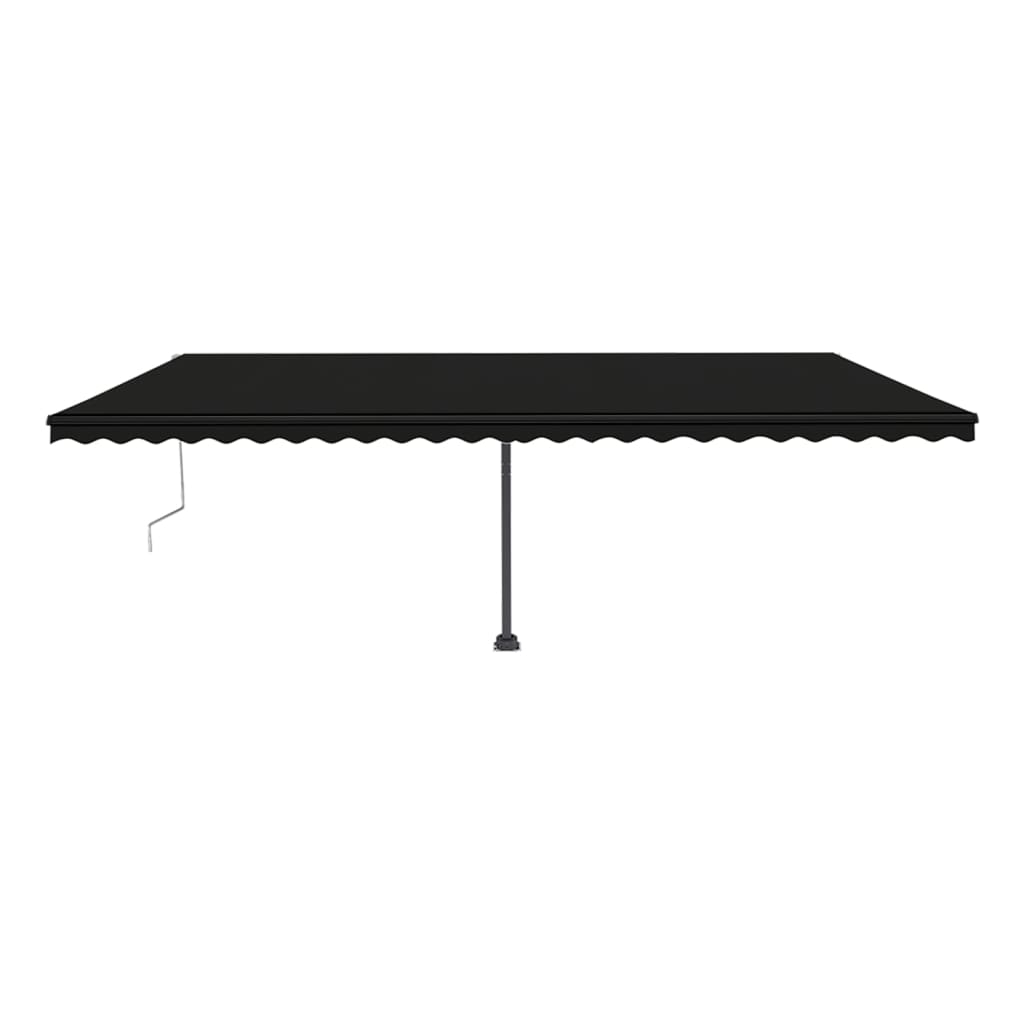 Vidaxl Luifel automatique avec un capteur LED et de vent 600x350 cm anthracite