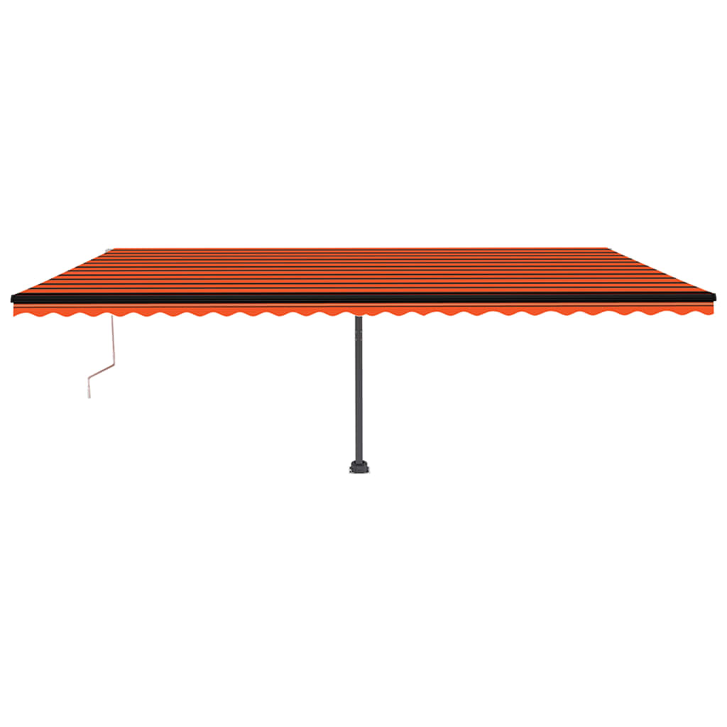 Vidaxl Luifel Automatique avec capteur de vent LED 600x350 cm Brun orange