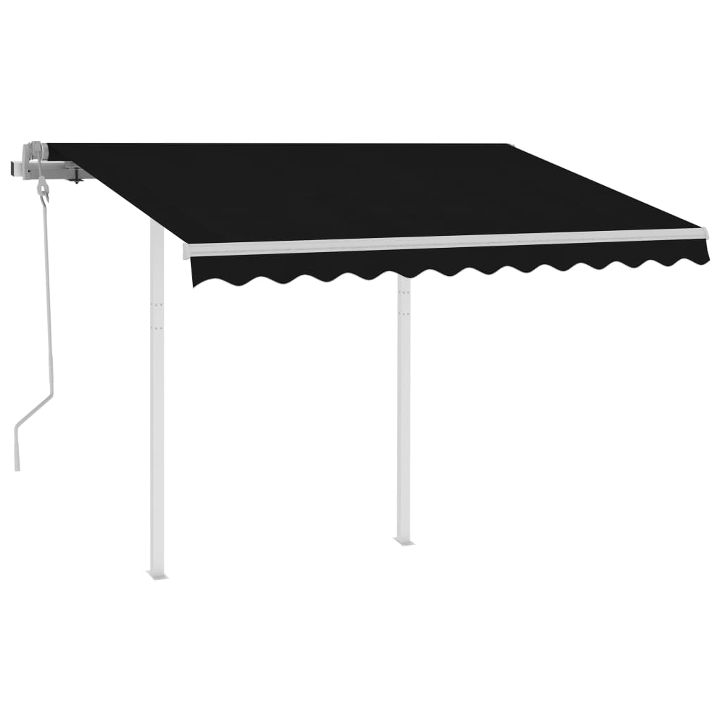 Vidaxl Luifel extensible manuellement avec des poteaux 3x2,5 m anthracite -colored