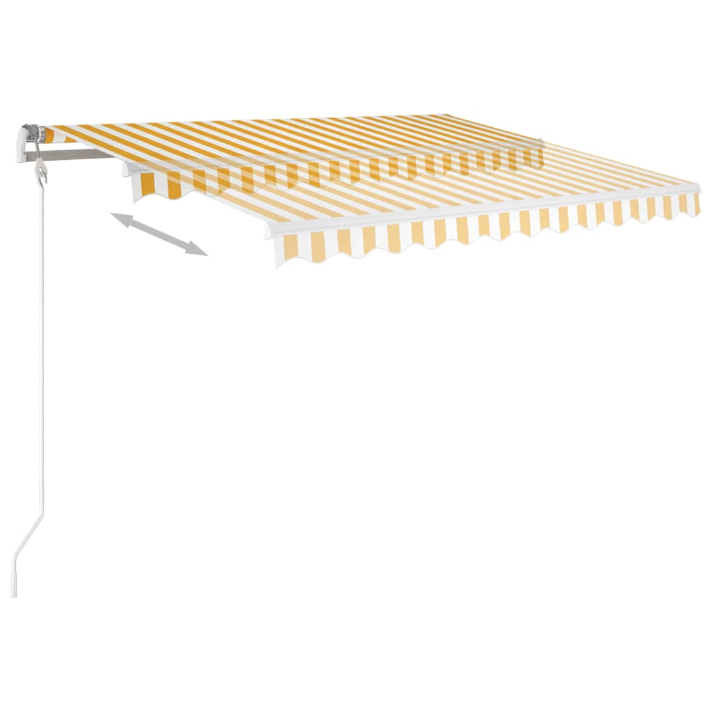 Vidaxl luifel extensible manuellement avec LED 3x2,5 m jaune et blanc