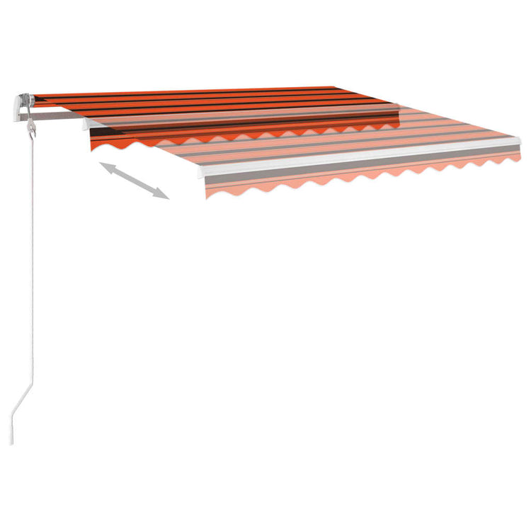Vidaxl luifel extensible manuellement avec LED 3x2,5 m orange et brun