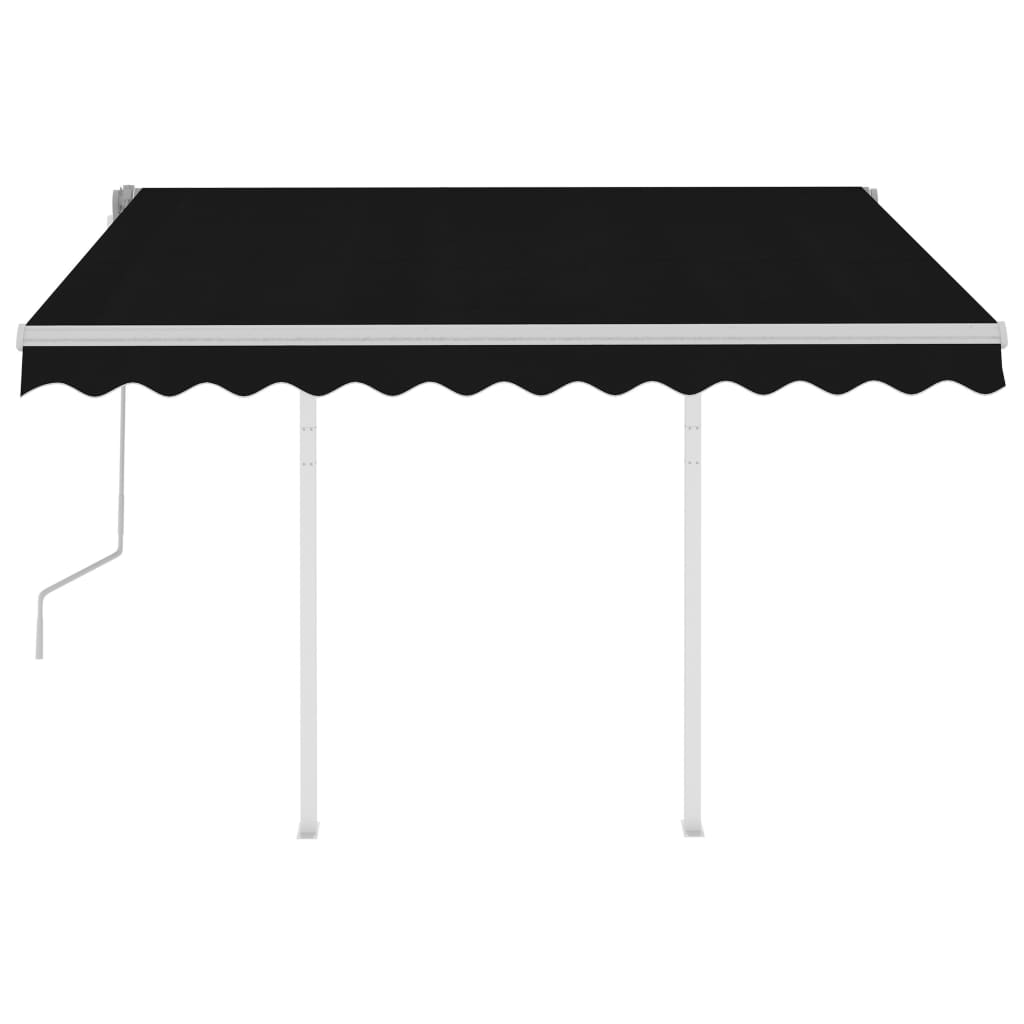 Vidaxl Luifel extensible manuellement avec des poteaux de couleur anthracite de 3,5 x 2,5 m