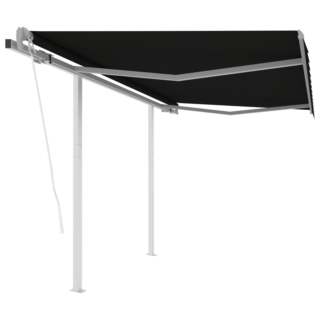 Vidaxl Luifel est automatiquement extensible avec des poteaux de 3,5 x 2,5 m anthracite