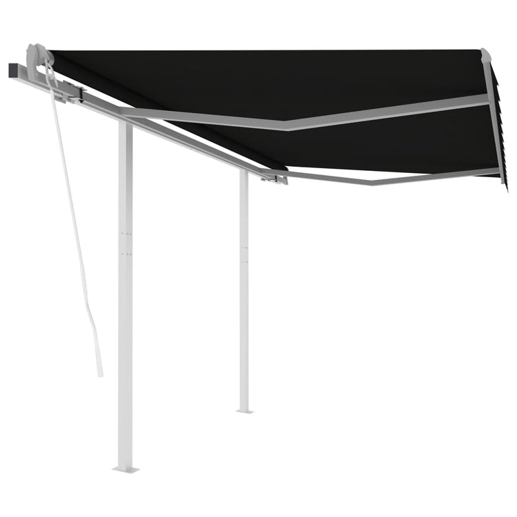 Vidaxl Luifel est automatiquement extensible avec des poteaux de 3,5 x 2,5 m anthracite