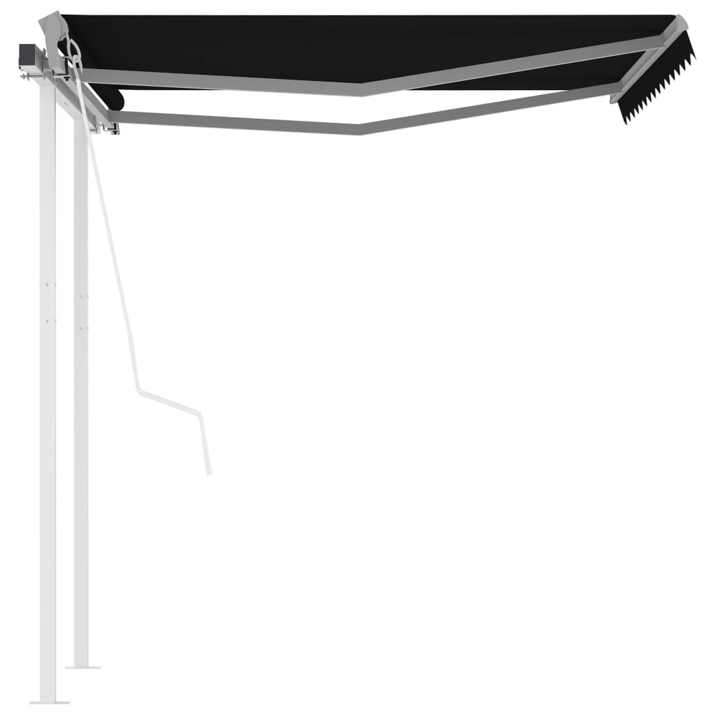 Vidaxl Luifel est automatiquement extensible avec des poteaux de 3,5 x 2,5 m anthracite