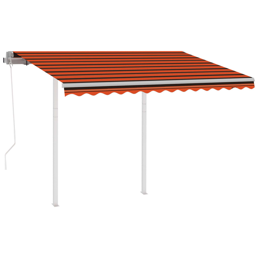 Vidaxl Luifel est automatiquement extensible avec des poteaux de 3,5 x 2,5 m brun orange