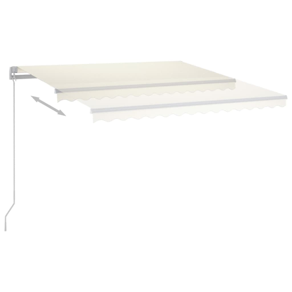 Vidaxl luifel automatique avec led et capteur de vent 3,5x2,5 m crème -colored