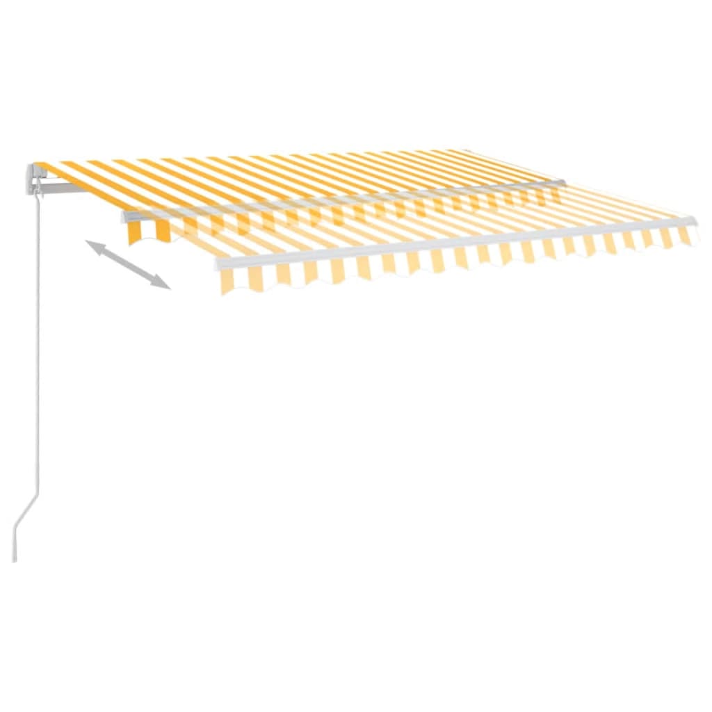 Vidaxl Luifel automatique avec led et capteur de vent 3,5x2,5 m jaune et blanc