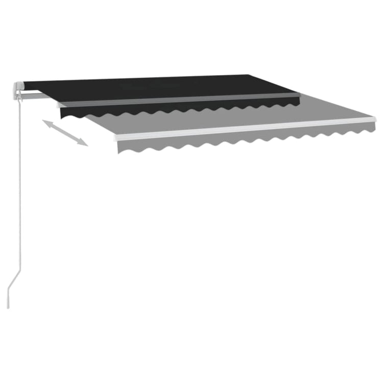 Vidaxl luifel automatique avec led et capteur de vent 3,5x2,5 m anthracite