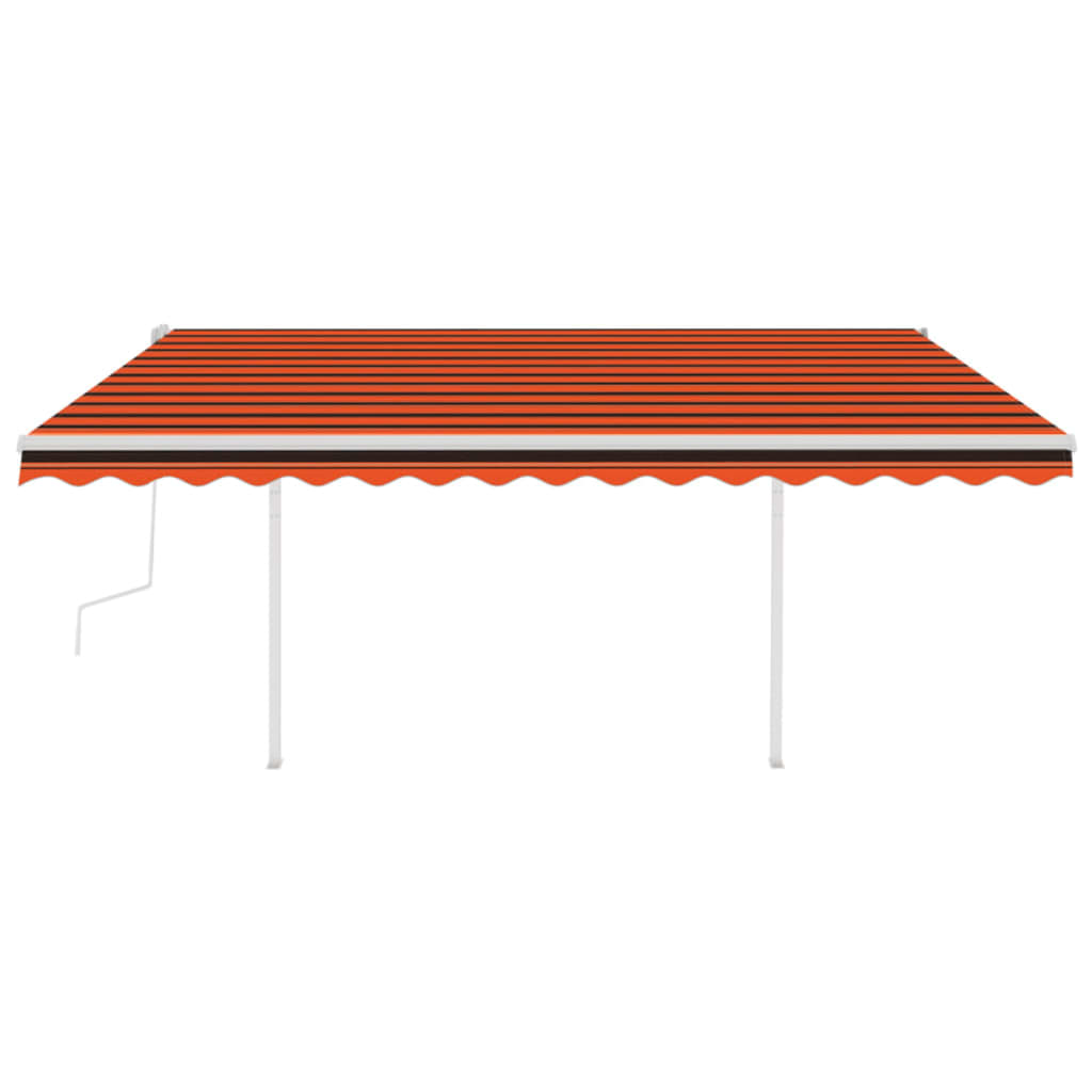 Vidaxl luifel extensible manuellement avec des poteaux 4x3 m orange et brun
