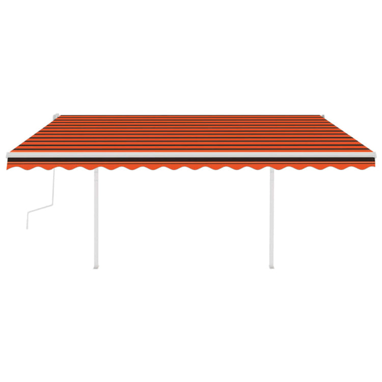 Vidaxl luifel extensible manuellement avec des poteaux 4x3 m orange et brun