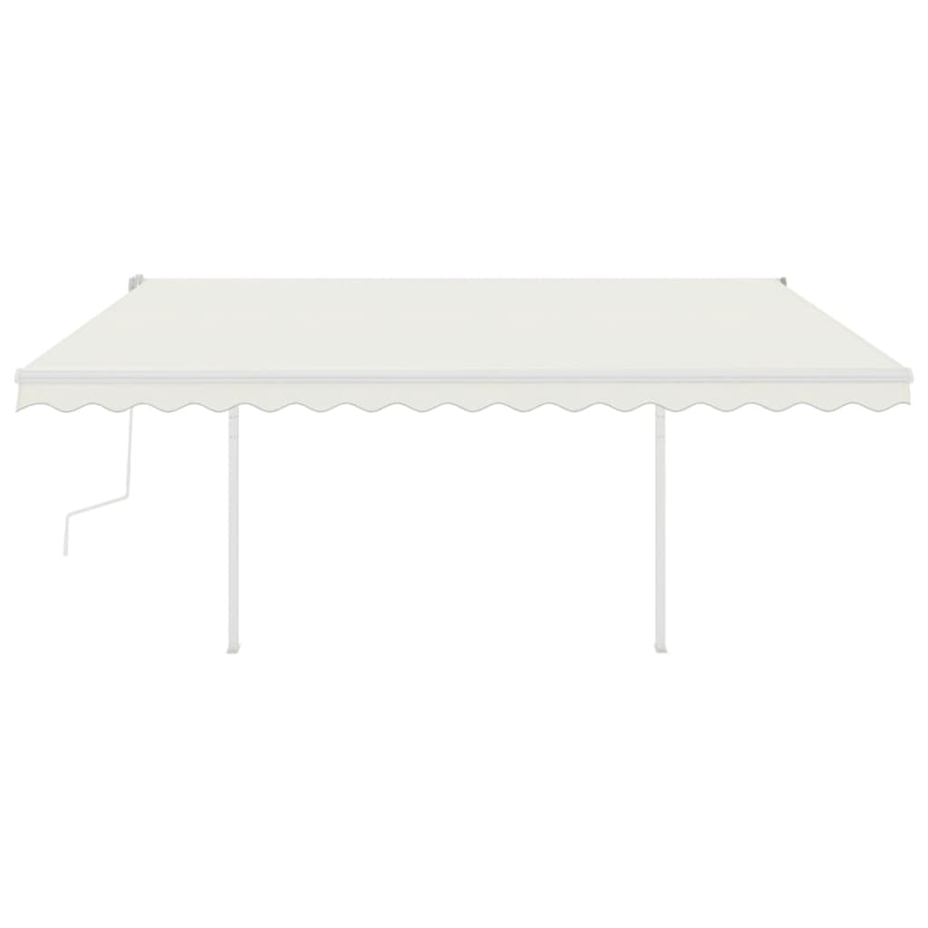 Vidaxl Luifel extensible manuellement avec LED 4x3 M Cream -Colored