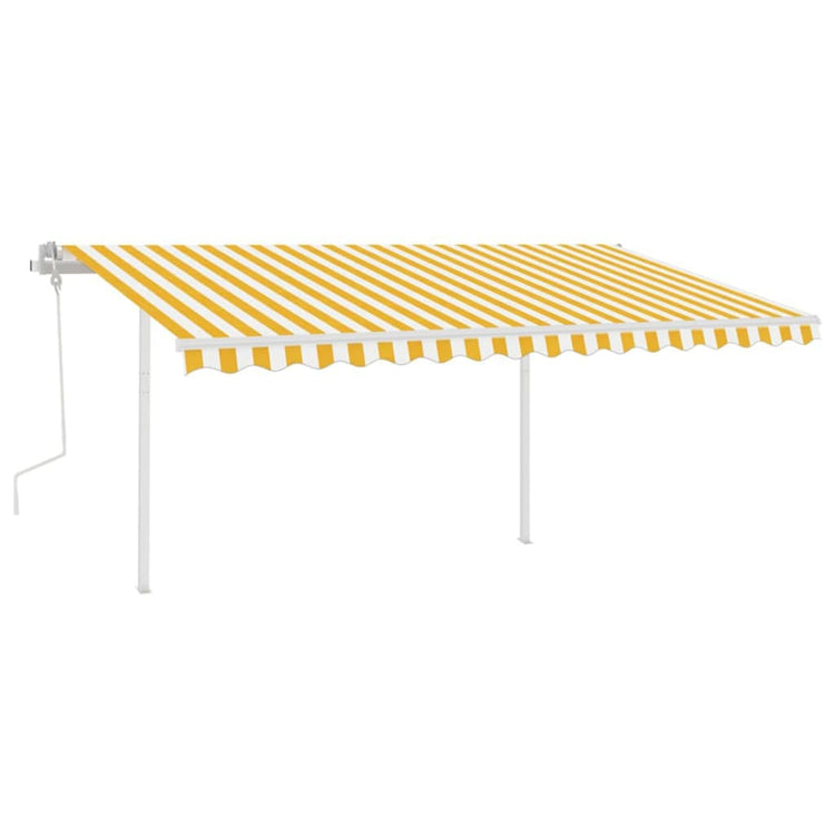 Vidaxl luifel extensible manuellement avec LED 4x3 m jaune et blanc