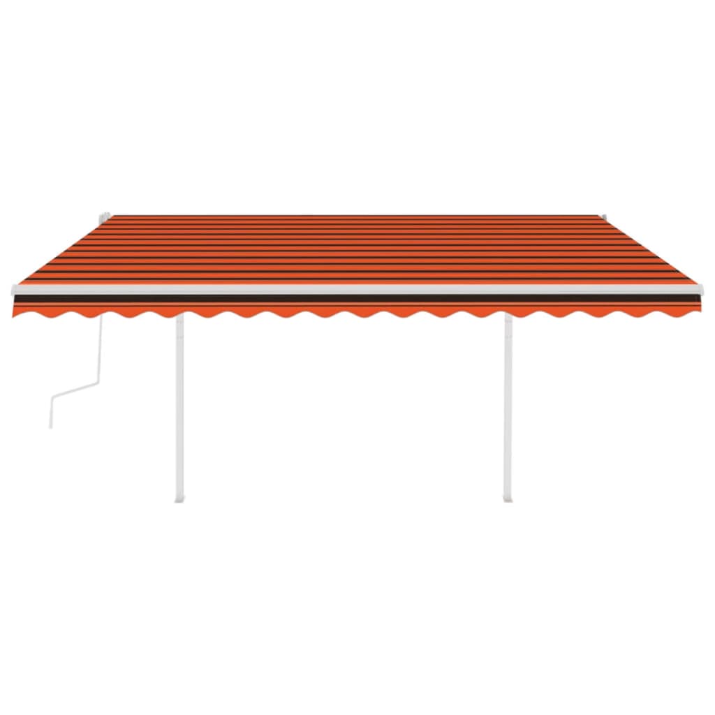 Vidaxl luifel extensible manuellement avec LED 4x3 m orange et marron