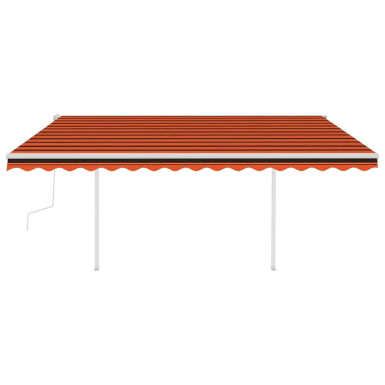 Vidaxl luifel extensible manuellement avec LED 4x3 m orange et marron