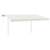Vidaxl Luifel a automatiquement extensible avec des poteaux 4x3 M Cream -Colored
