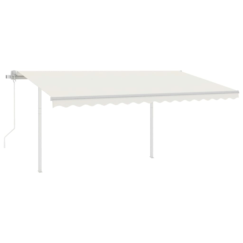 Vidaxl Luifel a automatiquement extensible avec des poteaux 4x3 M Cream -Colored