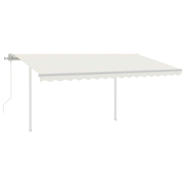 Vidaxl Luifel a automatiquement extensible avec des poteaux 4x3 M Cream -Colored
