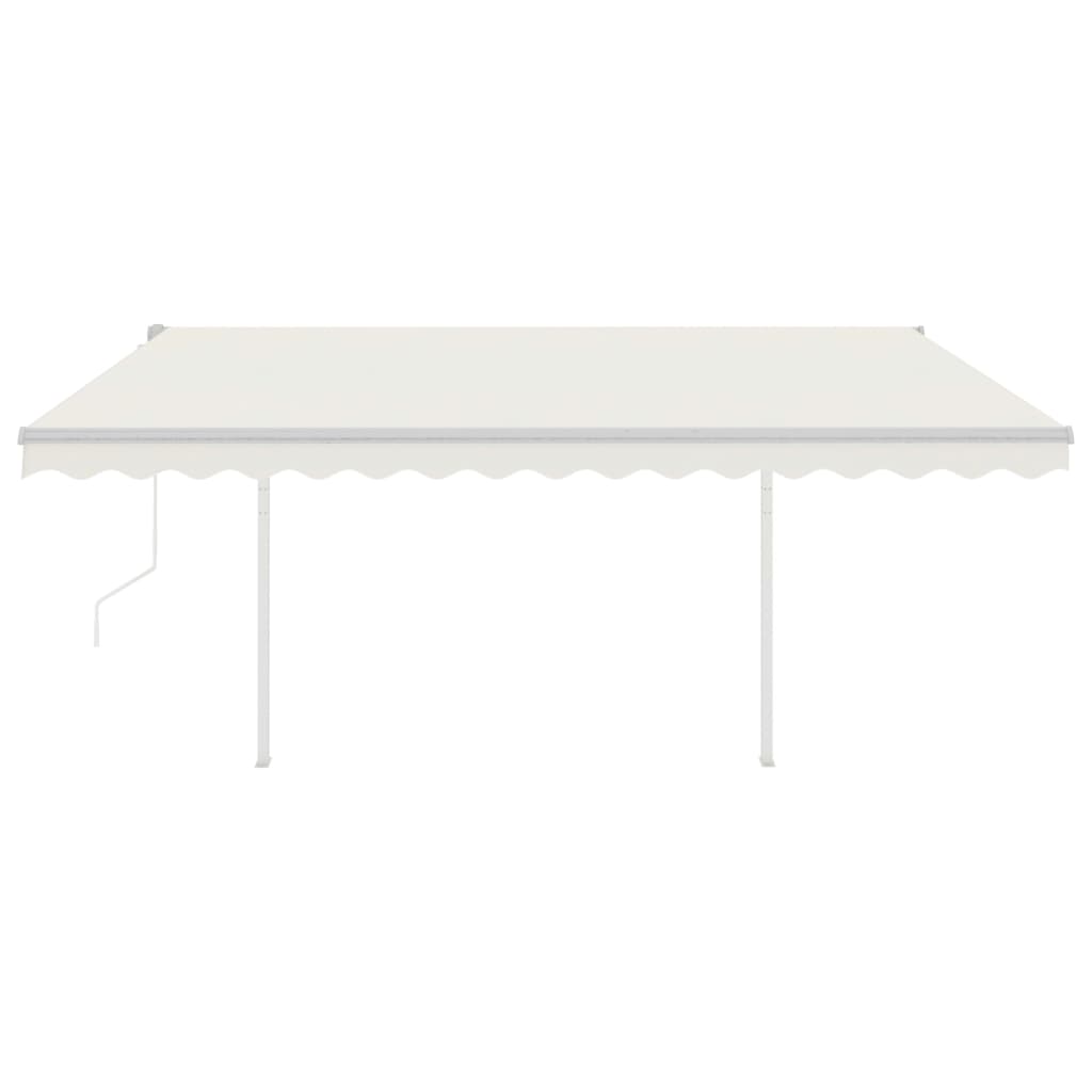 Vidaxl Luifel a automatiquement extensible avec des poteaux 4x3 M Cream -Colored