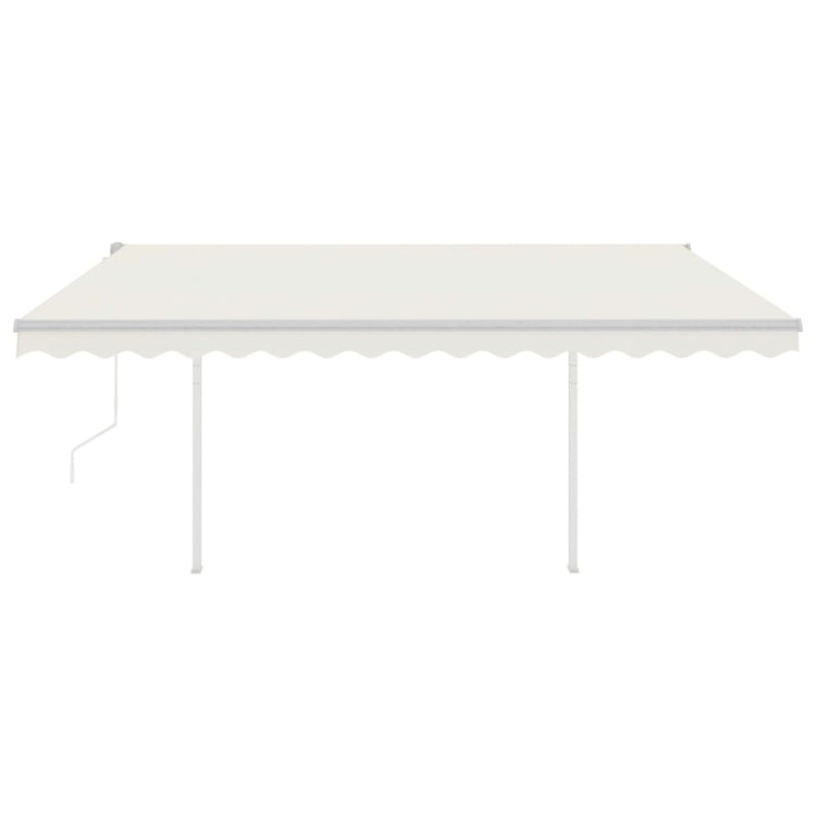 Vidaxl Luifel a automatiquement extensible avec des poteaux 4x3 M Cream -Colored