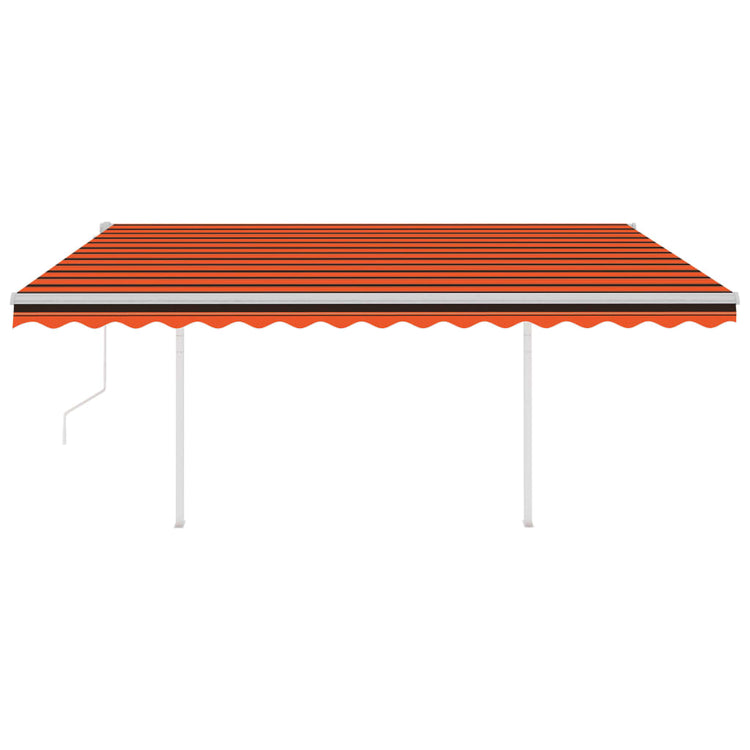 Vidaxl Luifel est automatiquement extensible avec des poteaux 4x3 m orange et marron