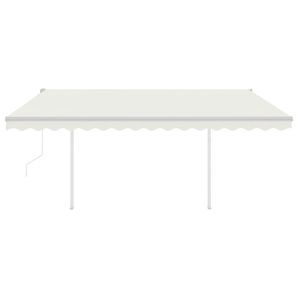 Vidaxl luifel automatique avec led et capteur de vent 4x3 m crème -colored
