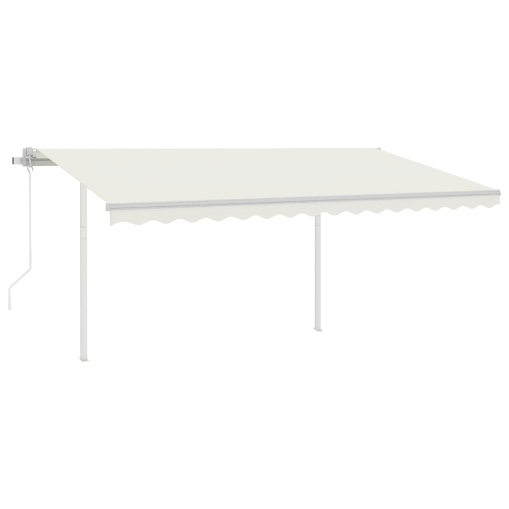 Vidaxl luifel automatique avec led et capteur de vent 4x3 m crème -colored
