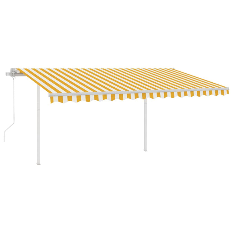 Vidaxl luifel automatique avec led et capteur de vent 4x3 m jaune et blanc