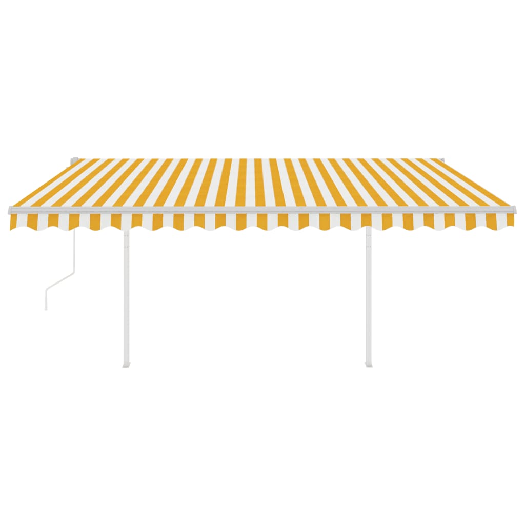 Vidaxl luifel automatique avec led et capteur de vent 4x3 m jaune et blanc