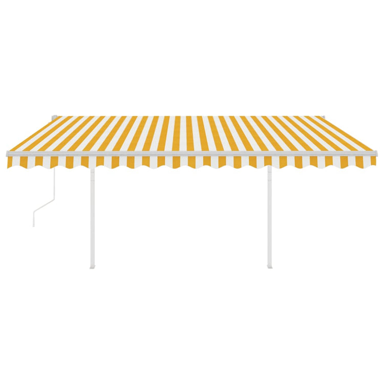 Vidaxl luifel automatique avec led et capteur de vent 4x3 m jaune et blanc