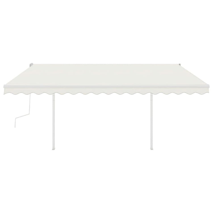 Vidaxl Luifel extensible manuellement avec des poteaux 4,5x3 m crème -colored