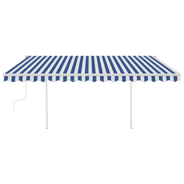 Vidaxl Luifel extensible manuellement avec LED 4,5x3 m bleu et blanc