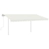Vidaxl Luifel extensible manuellement avec LED 4,5x3 M Crème -Colored