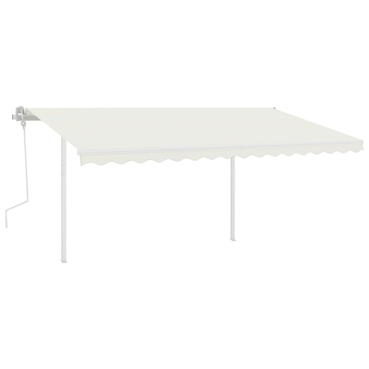 Vidaxl Luifel extensible manuellement avec LED 4,5x3 M Crème -Colored