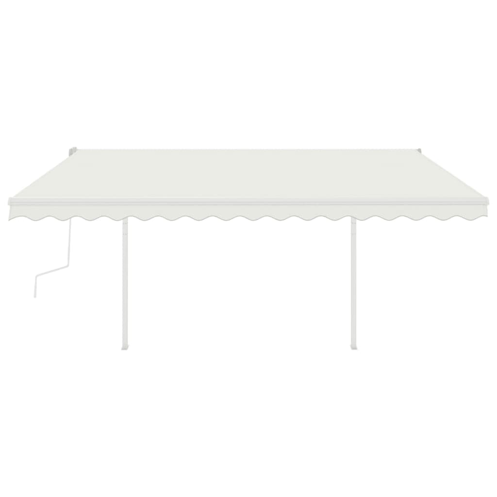 Vidaxl Luifel extensible manuellement avec LED 4,5x3 M Crème -Colored