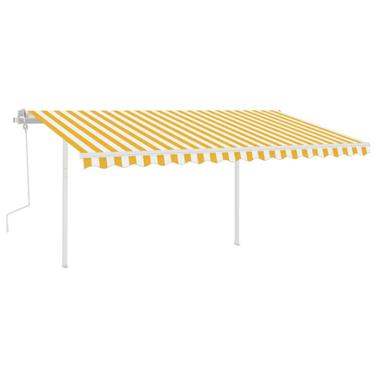 Vidaxl luifel extensible manuellement avec LED 4,5x3 m jaune et blanc