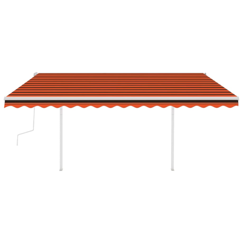 Vidaxl Luifel extensible manuellement avec LED 4,5x3 m d'orange et brun