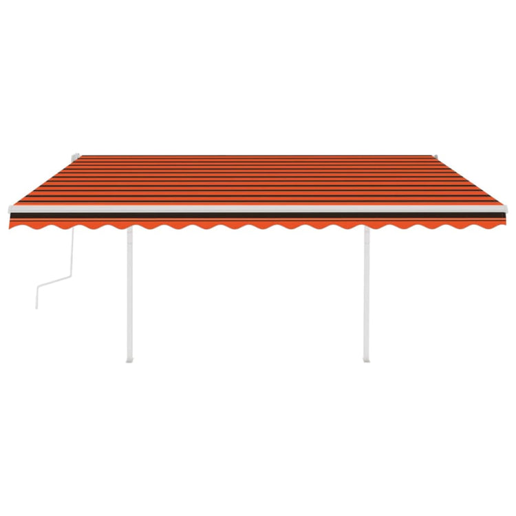 Vidaxl Luifel extensible manuellement avec LED 4,5x3 m d'orange et brun