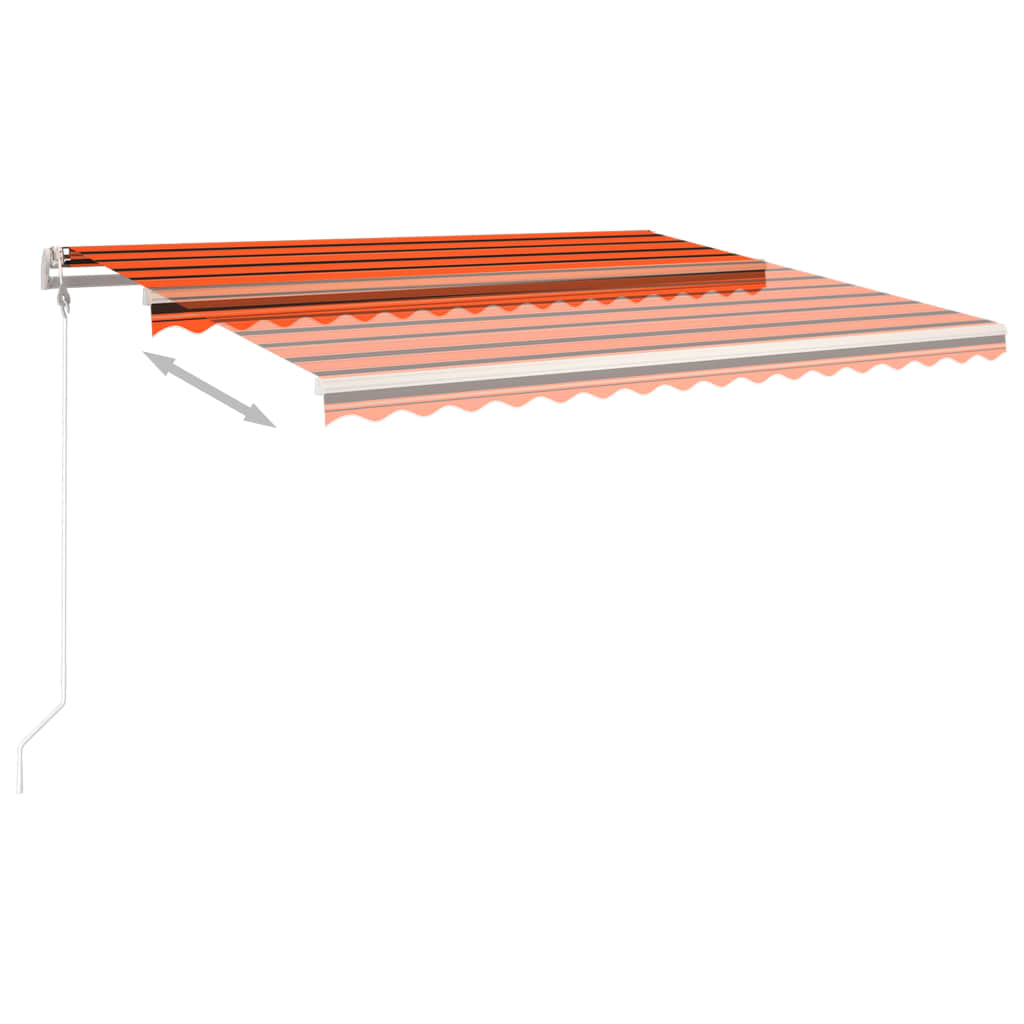 Vidaxl Luifel a automatiquement extensible avec des poteaux de 4,5x3 m brun orange