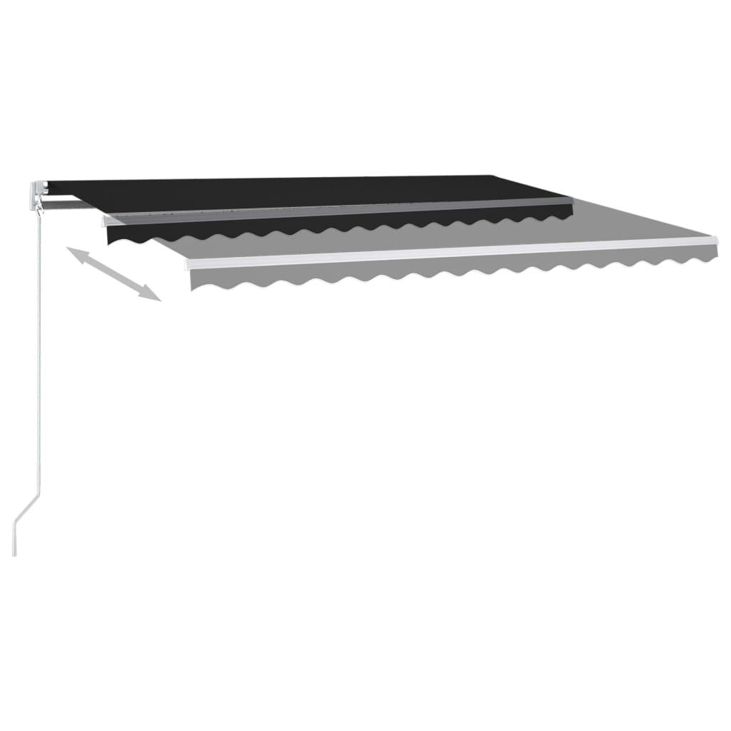 Vidaxl luifel automatique avec led et capteur de vent de 4,5x3 m couleur anthracite